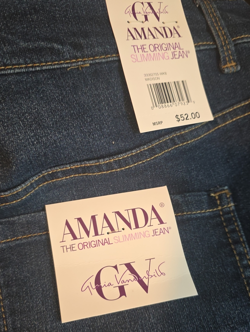 Gloria Vanderbilt Amanda Slimming Jeans in Dark Blue Denim Size 20W Short - Picture 3 of 9